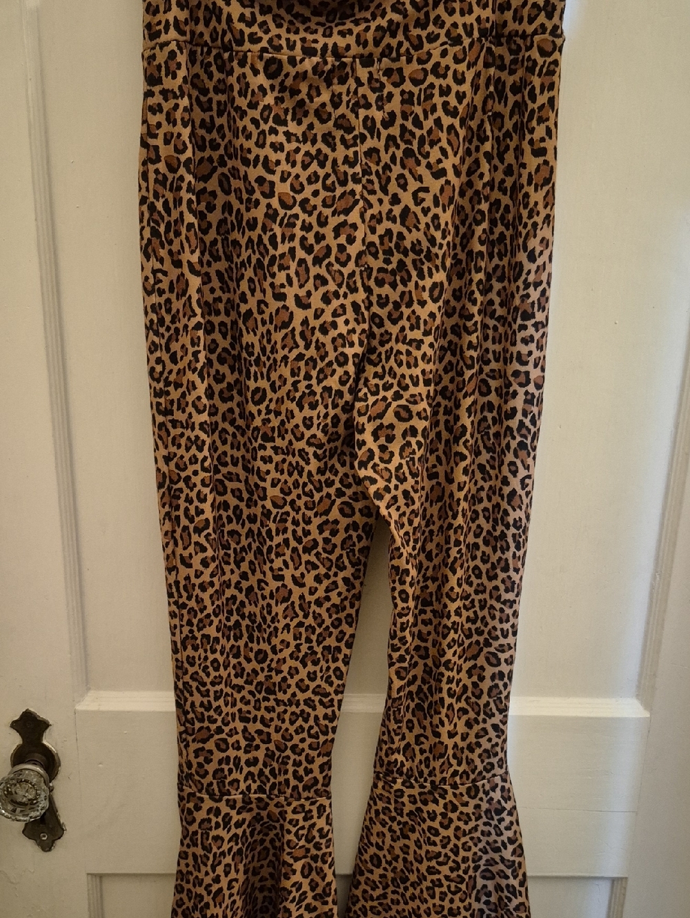 Leopard Print Flared Pants - Brown